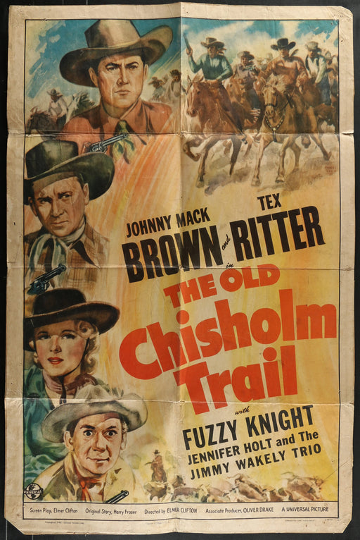The Old Chisholm Trail (1942) Original Movie Poster Folded 27x41