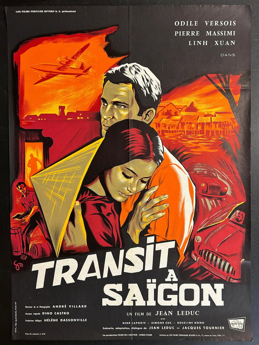 Transit a Saigon (1963) Original French Movie Poster Folded 23x31
