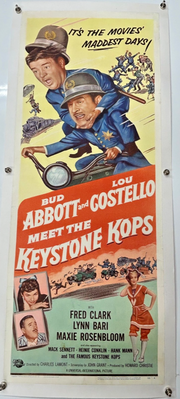 Abbott & Costello Meet the Keystone Kops (1955) Insert Poster 14x36 Linenbacked