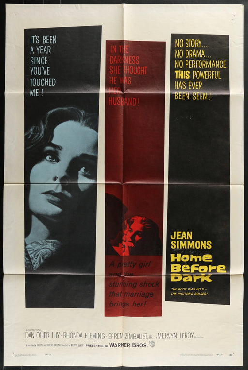 Home Before Dark (1958) Original Movie Poster Folded 27x41