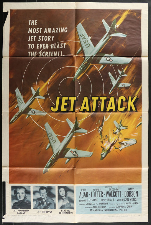 Jet Attack (1958) Original Movie Poster Folded 27x41