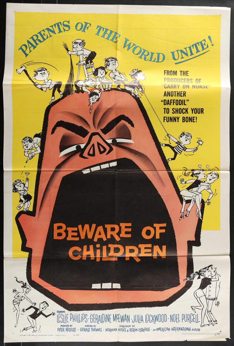 Beware of Children (1960) Original Movie Poster Folded 27x41