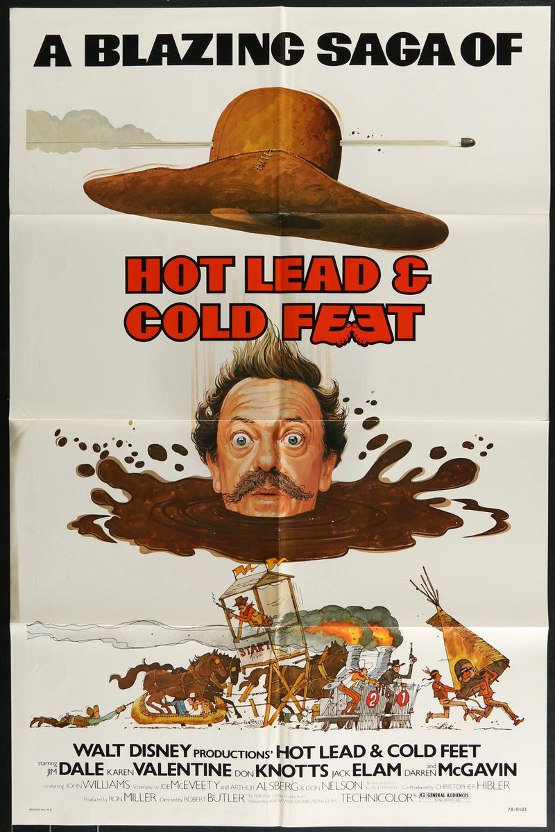 Hot Lead and Cold Feet (1978) Original Movie Poster Folded 27x41