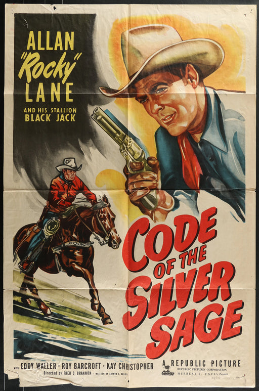 Code of the Silver Sage (1950) Original Western Movie Poster Folded 27x41