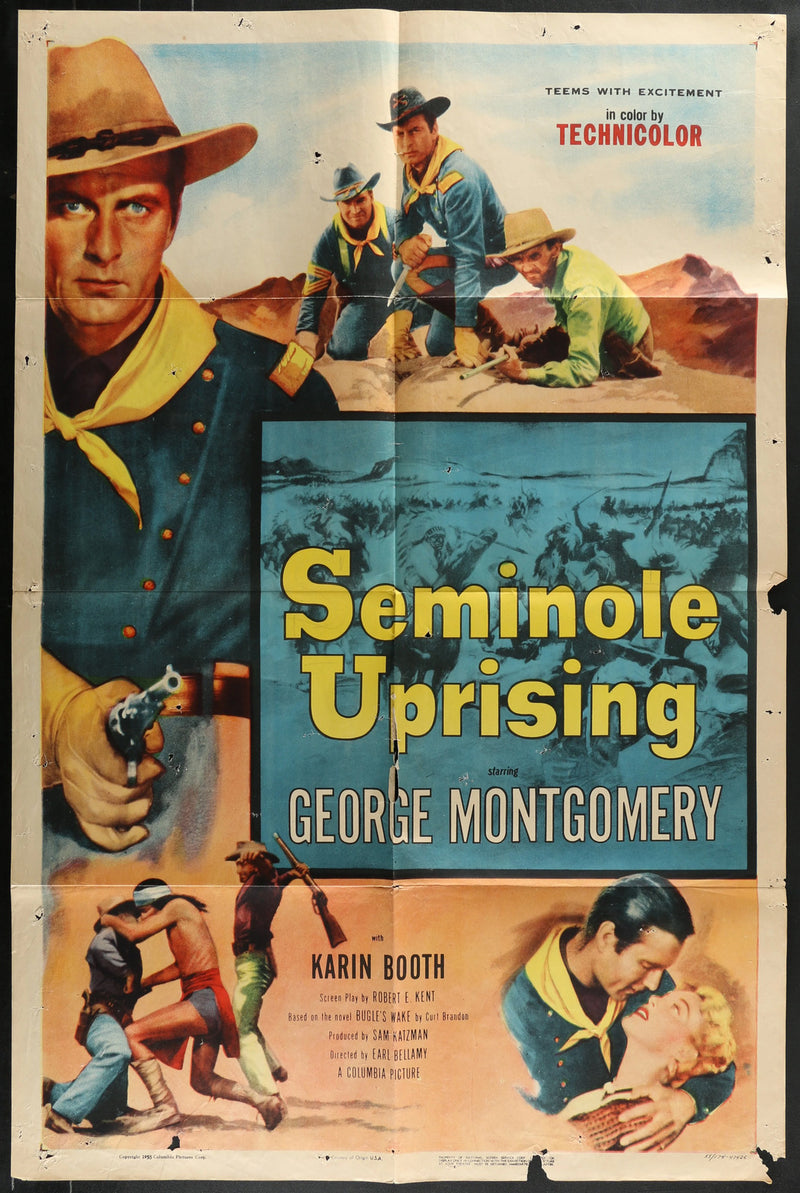 Seminole Uprising (1955) Original Western Movie Poster Folded 27x41