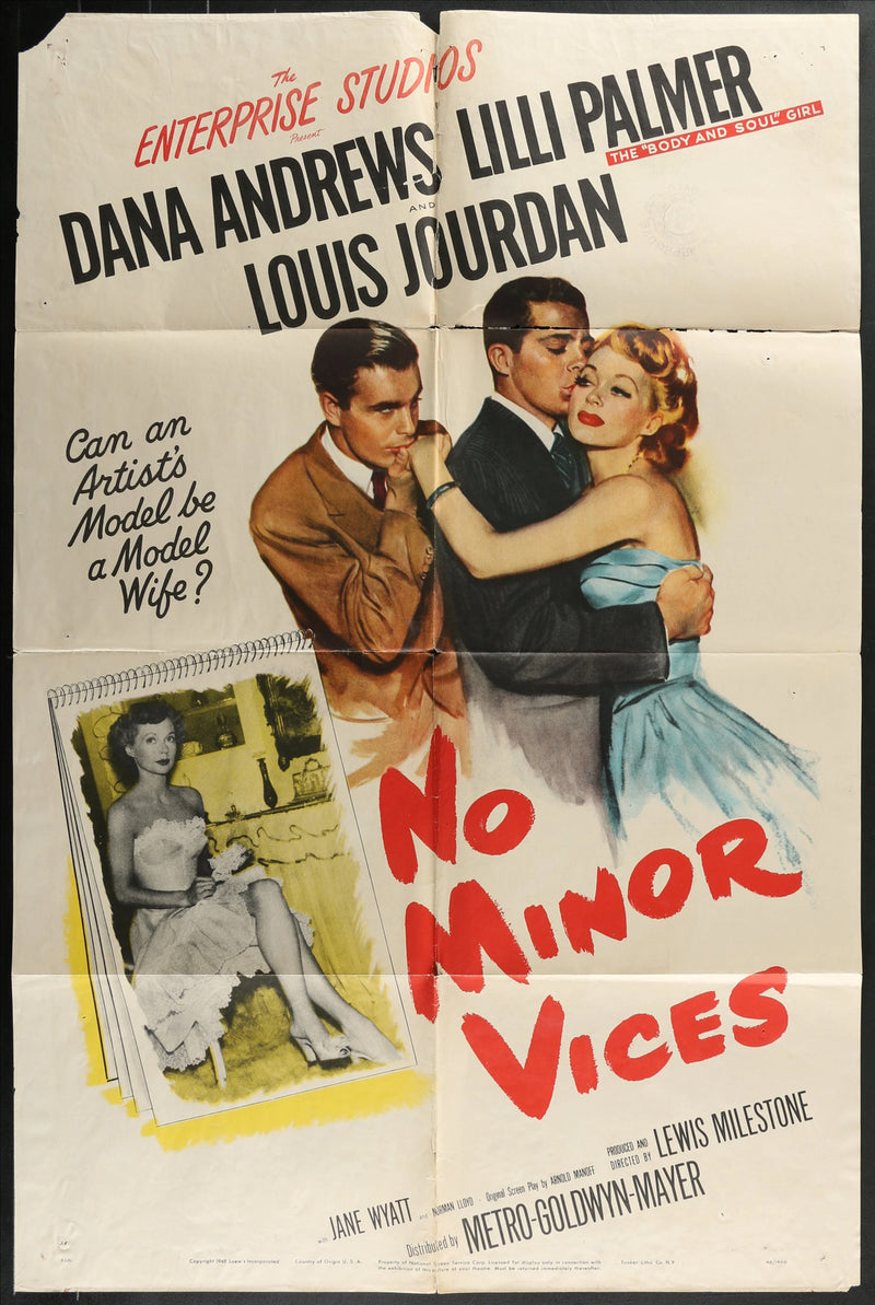 No Minor Vices (1948) Original Movie Poster Folded 27x41