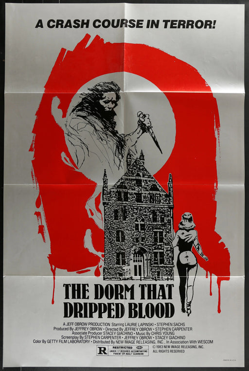 The Dorm That Dripped Blood (1982) Original Horror Movie Poster Folded 27x41