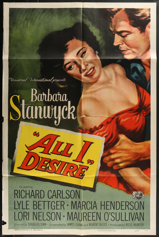 All I Desire (1953) Original Movie Poster Folded 27x41