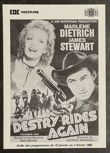 CAC Voltaire – Destry Rides Again (1989) Original Poster 8.25x11.75