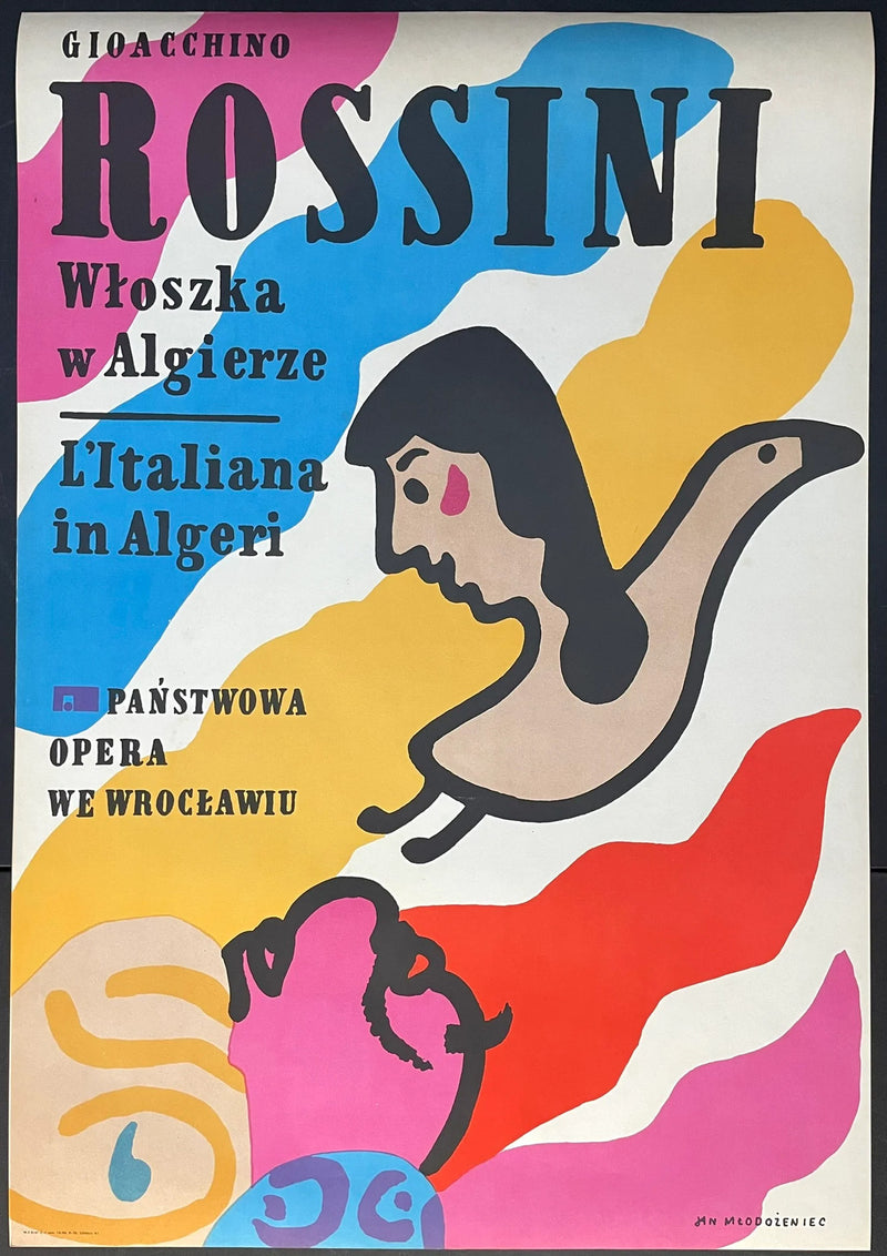 Italiana in Algeri (1986) Original Polish Opera Poster Rossini 26x38