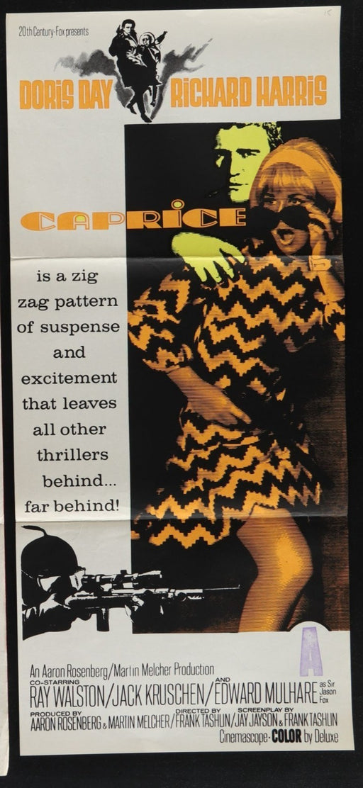 Caprice (1967) Original Australian Daybill Movie Poster Folded 13x30