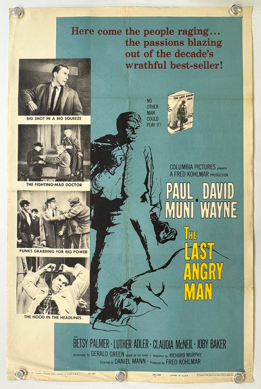 The Last Angry Man (1959) Original Movie Poster Folded 27x41