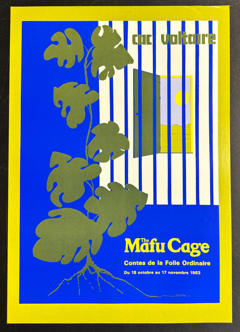 The Mafu Cage 1983 French Poster CAC Voltaire Exhibition Rolled 15.75x22.75