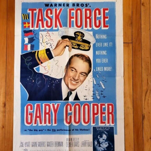 Task Force (1949) Warner Bro's Original Movie Poster 27x41 Folded
