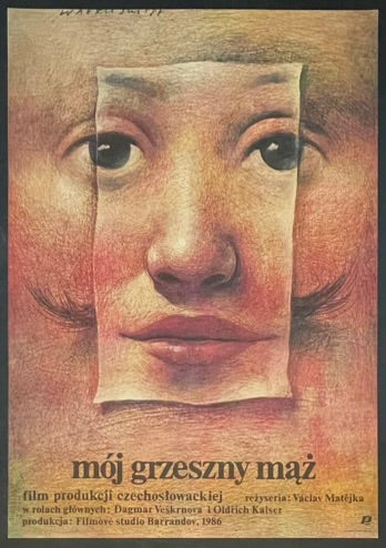 Mój grzeszny mąż (1987) Original Polish Movie Poster Rolled 18x27
