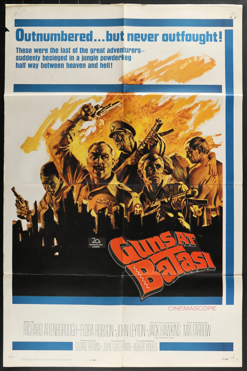 Guns At Batasi (1964) Original Movie Poster Folded 27x41
