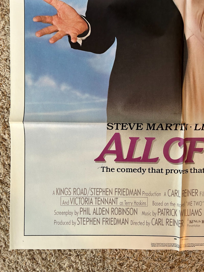 All of Me (1984) Original Movie Poster Steve Martin Folded One-Sheet 27x41 BP55