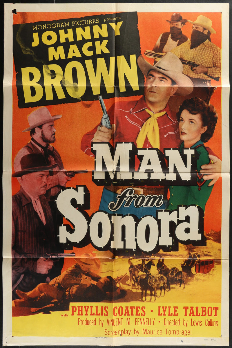 Man from Sonora (1951) Original Western Movie Poster F 27x41