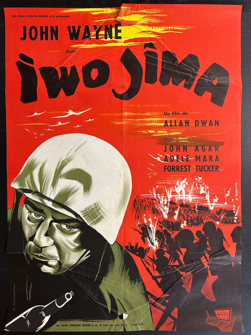 Sands of Iwo Jima (1949) Original French Movie Poster Folded 23x31