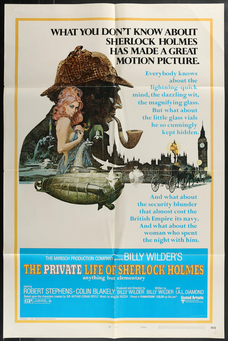 The Private Life of Sherlock Holmes (1970) Original Movie Poster Folded 27x41