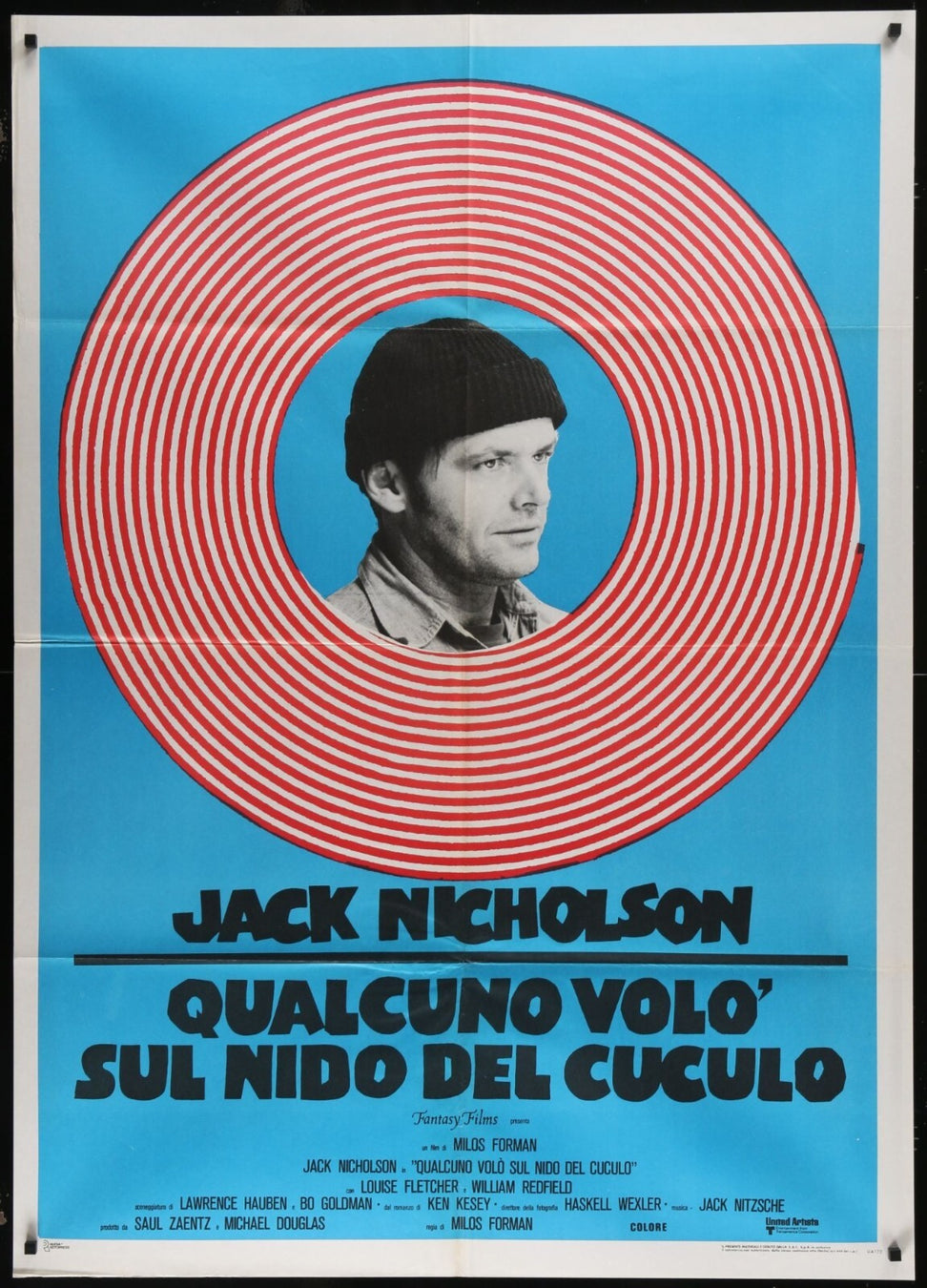 One Flew Over the Cuckoo's Nest (1975) Original 1P Italian Movie Poster 39x55