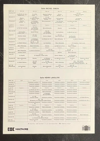CAC Voltaire – Programme Poster (1989) Original 8.25x11.75