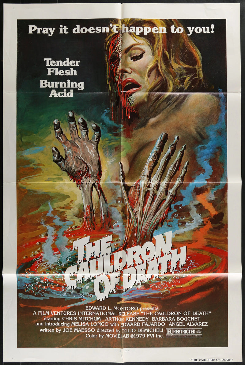 The Cauldron of Death (1979) Original Horror Movie Poster Folded 27x41
