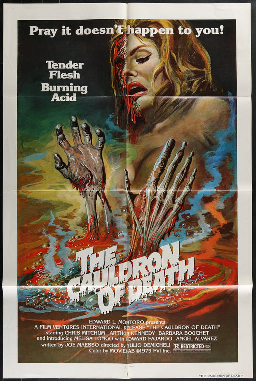 The Cauldron of Death (1979) Original Horror Movie Poster Folded 27x41
