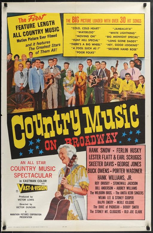 COUNTRY MUSIC ON BROADWAY (1965) Original One Sheet 27x41 Movie Poster