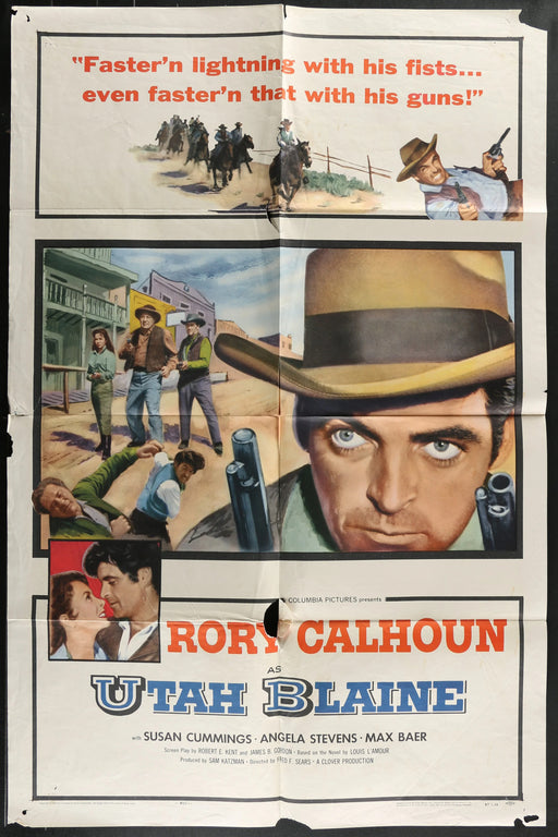 Utah Blaine (1957) Original Movie Poster Folded 27x41