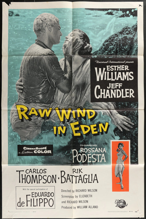 Raw Wind in Eden (1958) Original Movie Poster Folded 27x41
