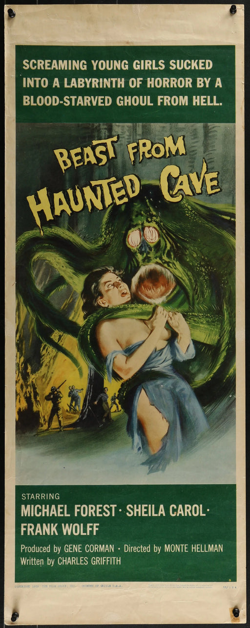 Beast from Haunted Cave (1959) Original Movie Poster Insert 14x36 Monster Art