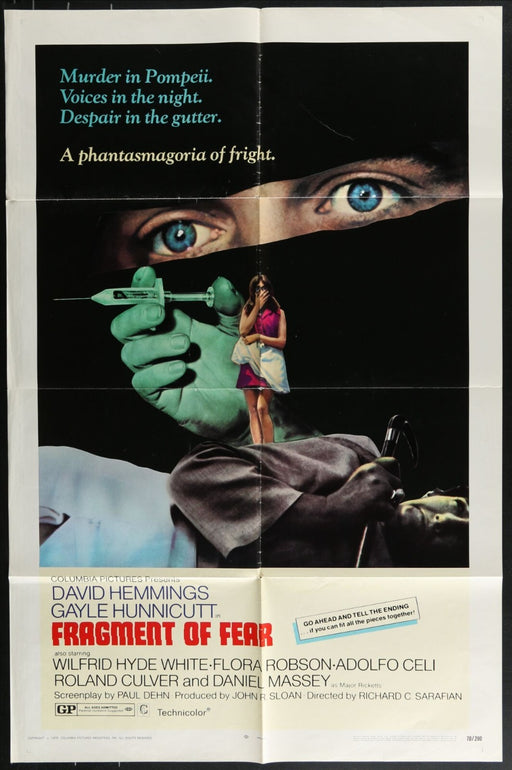 Fragment of Fear (1970) Original Movie Poster Folded 27x41