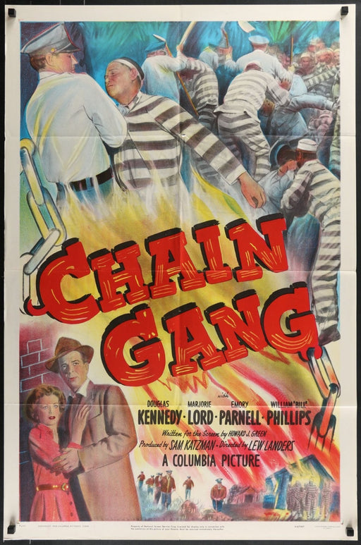 Chain Gang (1950) Original Folded Movie Poster