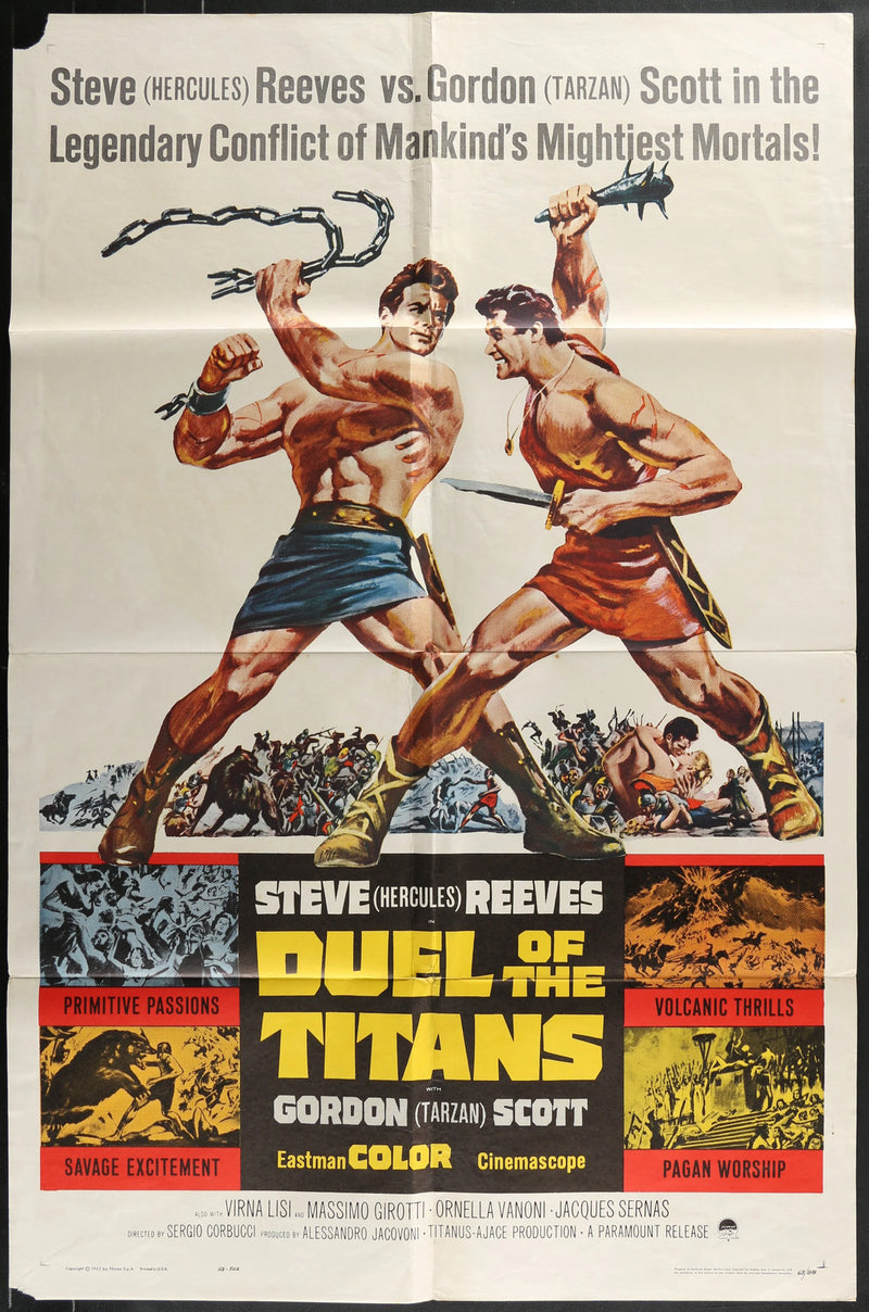Duel of the Titans (1961) Original Movie Poster Folded 27x41