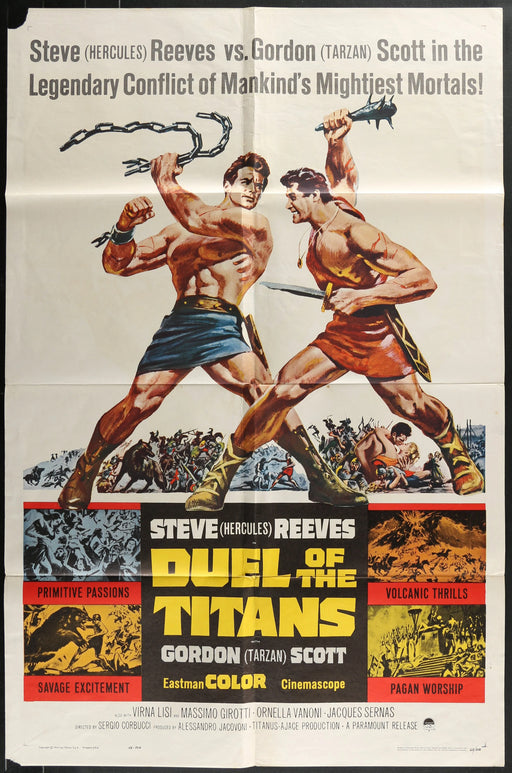 Duel of the Titans (1961) Original Movie Poster Folded 27x41