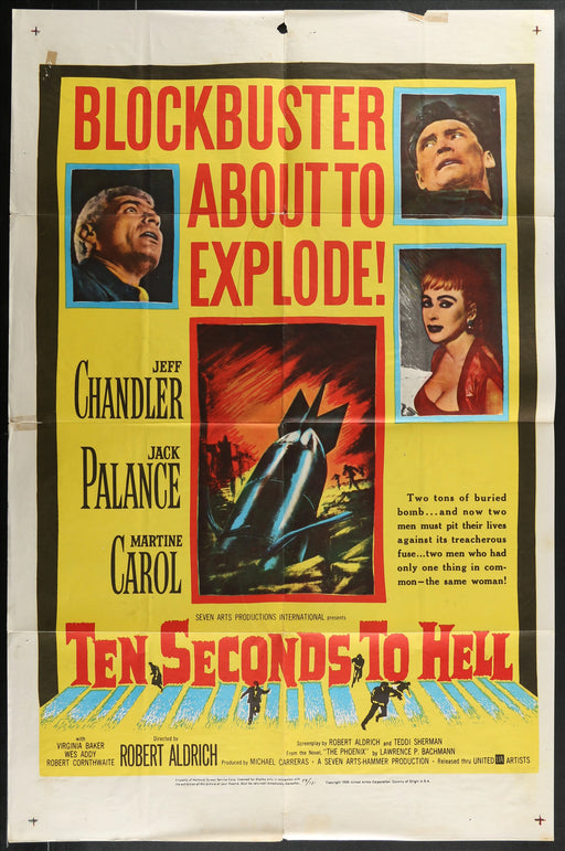 Ten Seconds to Hell (1959) Original Movie Poster Folded 27x41