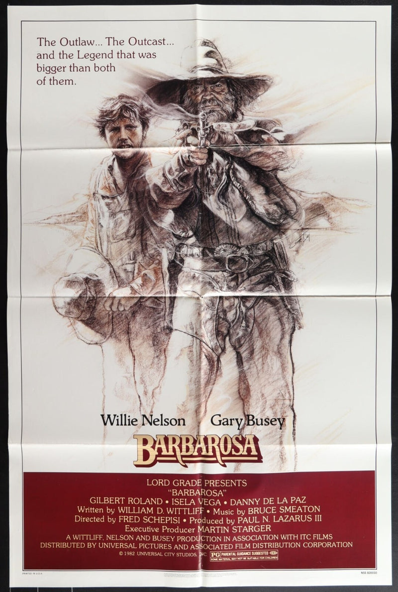 Barbarosa (1982) Original Movie Poster Folded 27x41