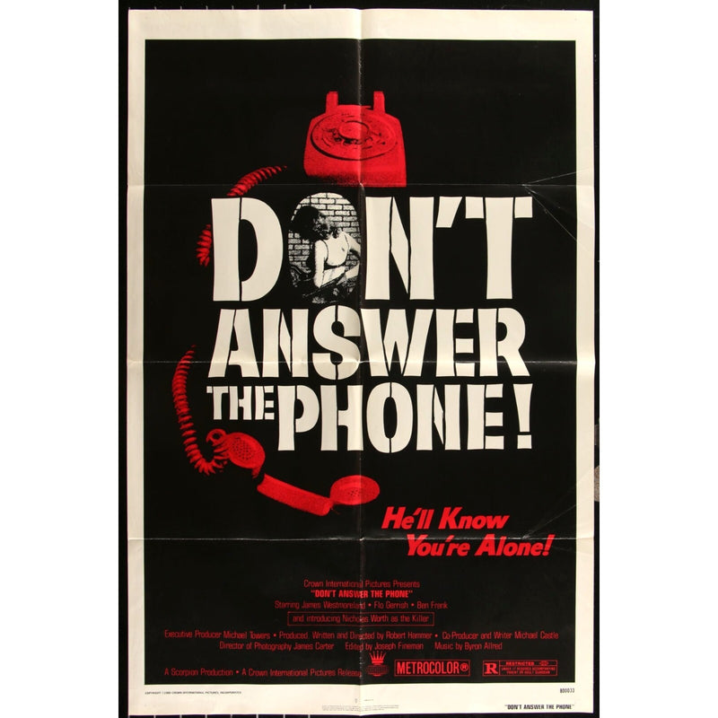 Don't Answer the Phone! (1980) Original Horror Movie Poster 27x41 Folded EM4-15