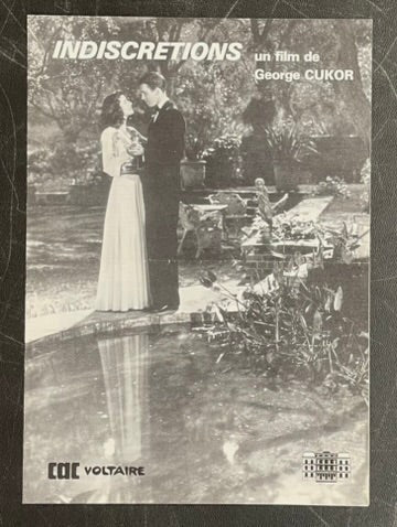 Indiscretions (1989) CAC Voltaire Original Poster 8.25x11.75