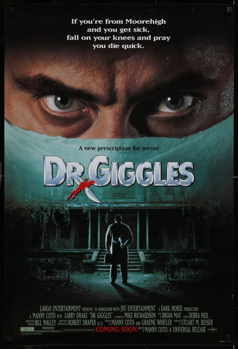 Dr. Giggles (1992) Original Single-sided Movie Poster Rolled 27x40