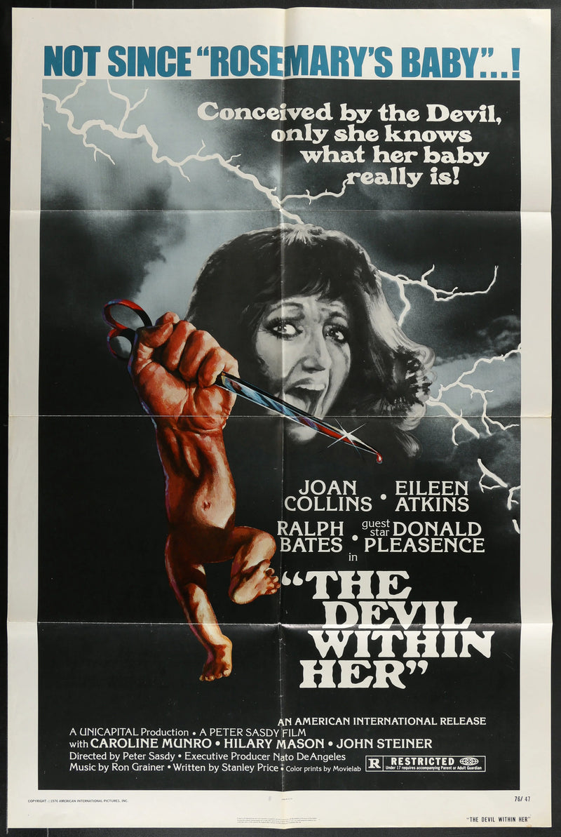 The Devil Within Her (1975) Original Movie Poster Folded 27x41