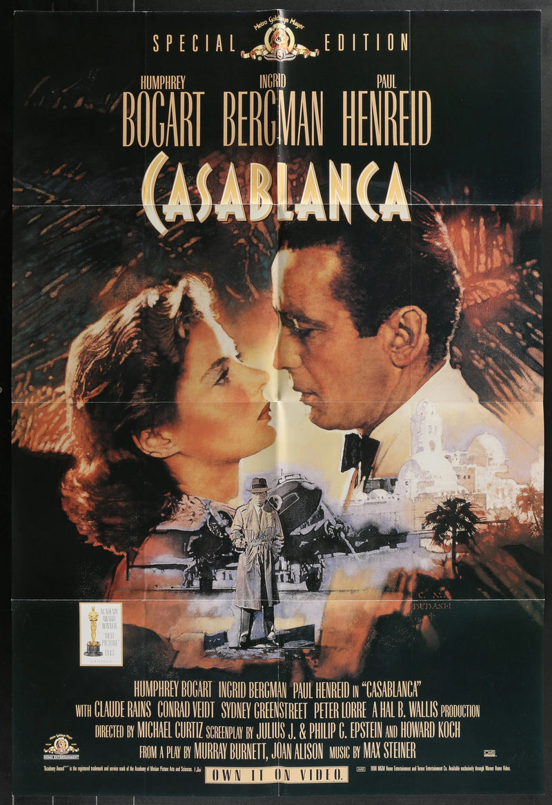 Casablanca (R1942) Original Movie Poster Folded 27x40