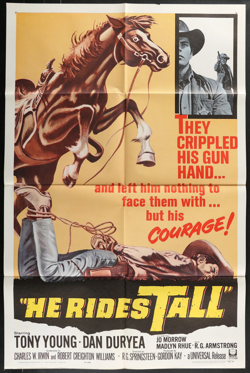 He Rides Tall (1964) Original Western Movie Poster Folded 27x41