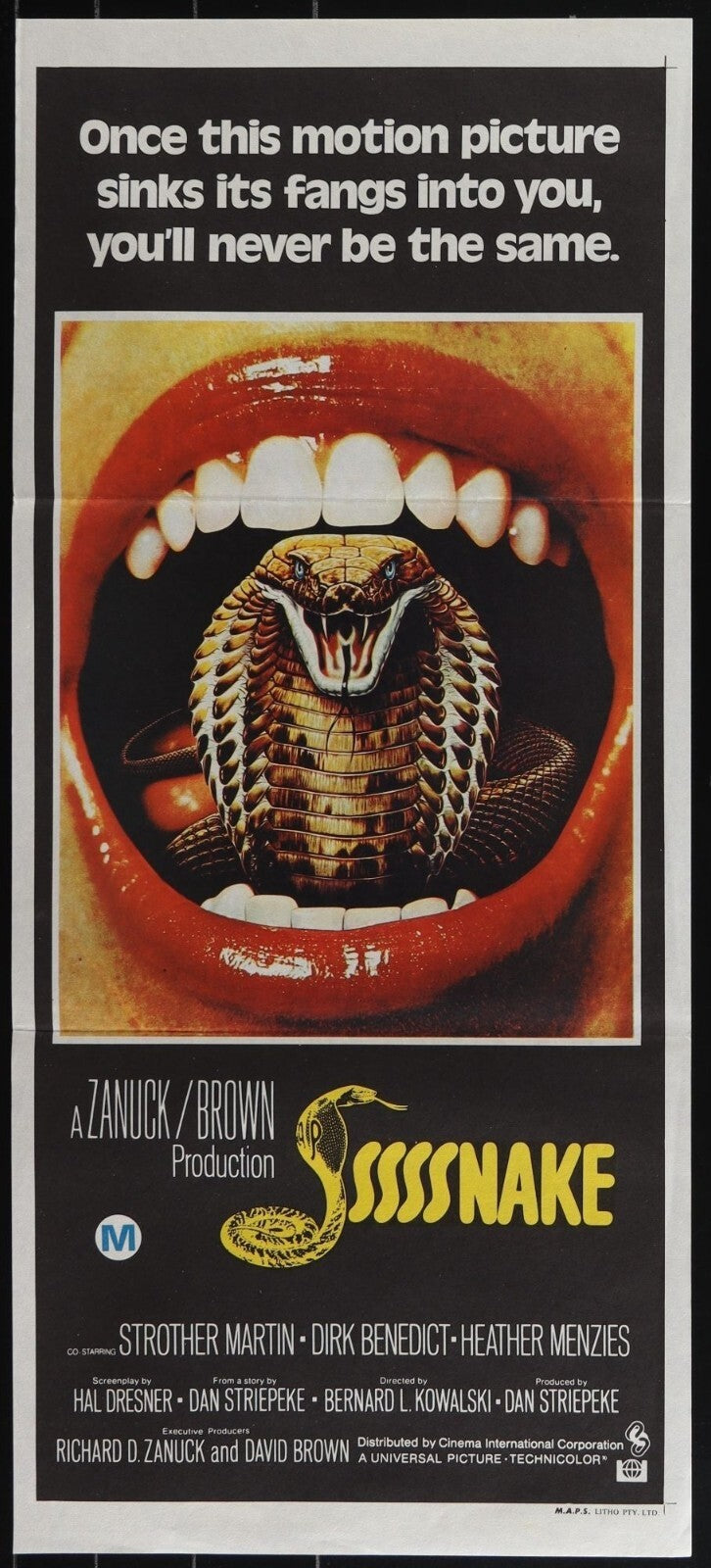 Sssssss: Silbido De Muerte (1973) Original Australian Daybill Poster 13x30