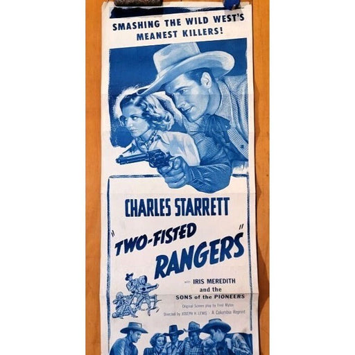 Two-Fisted Rangers (1939) Original Movie Poster14x35 Folded Charles Startt