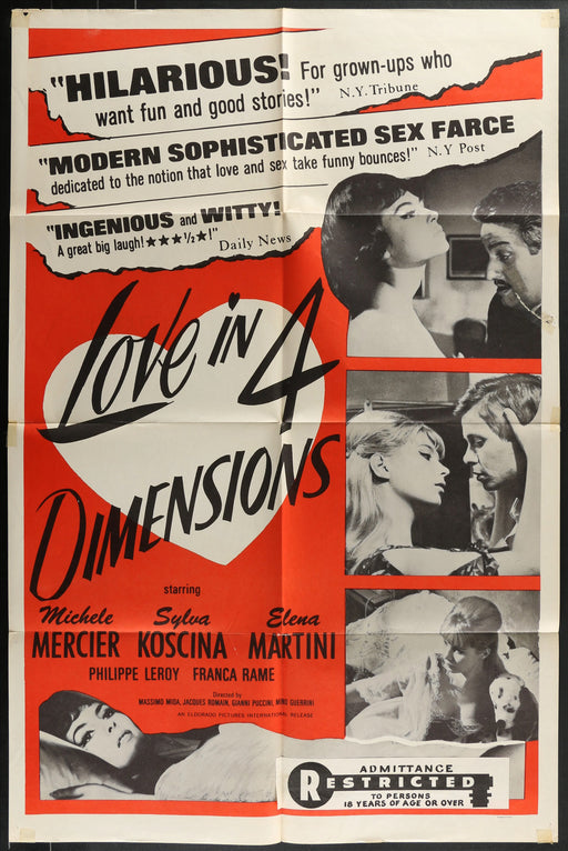 Love in 4 Dimensions (1965) Original Movie Poster Folded 27x41