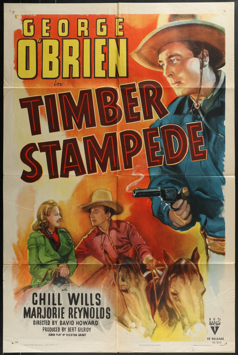 Timber Stampede (1939) Original Western Movie Poster Folded 27x41