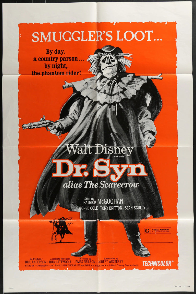 Dr. Syn, Alias The Scarecrow (1963) Original Movie Poster Folded 27x41