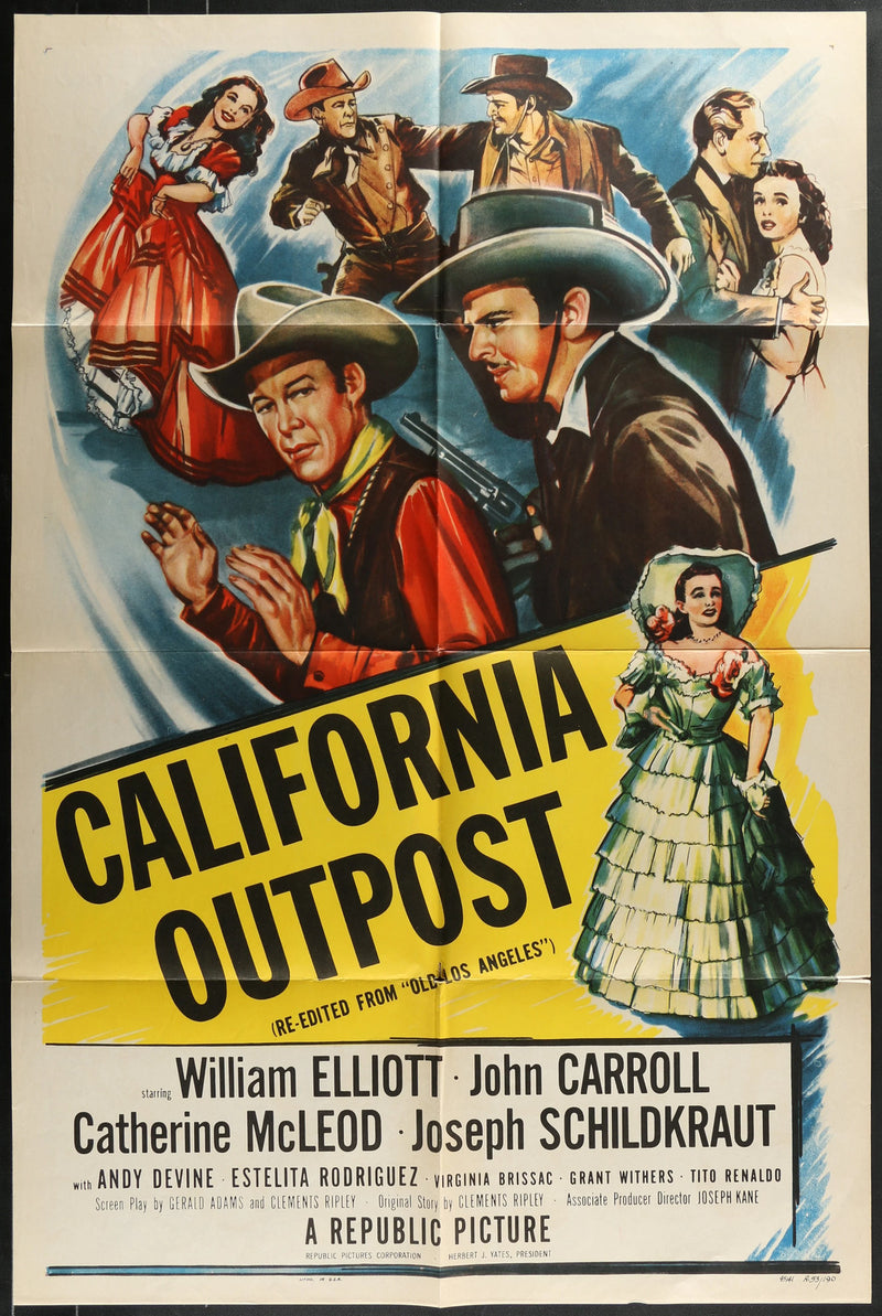 California Outpost (1947) Original Movie Poster Folded 27x41